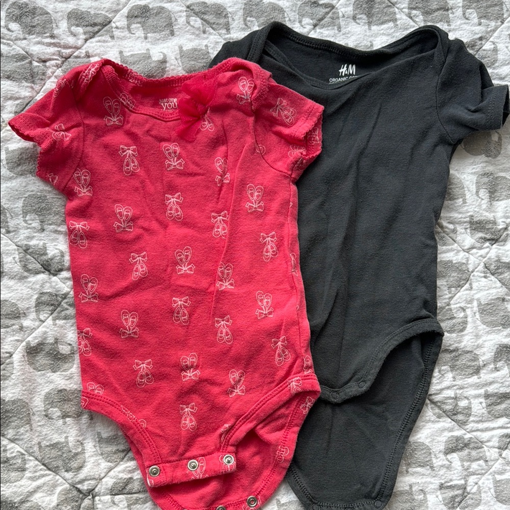 H&M and Carters Kids One Piece Set - Pink and Black